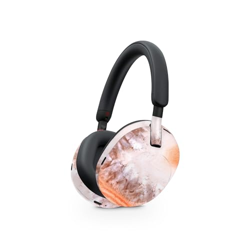 Image of MightySkins Glossy Glitter Skin Compatible with Sony WH-1000XM5 Headphones - Orange Quartz | Protective, Durable High-Gloss Glitter Finish | Easy to Apply
