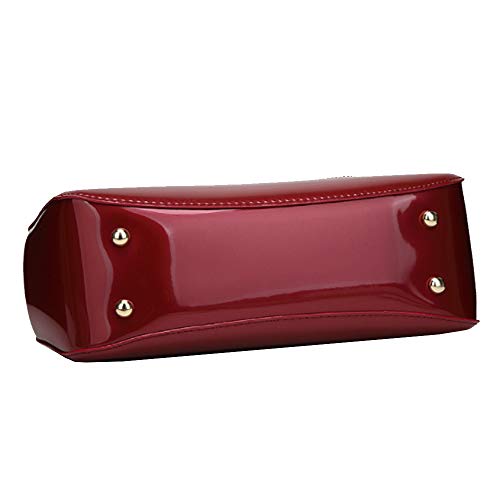 Bolso elegante de mujer de cuero sintético burdeos miniatura 5