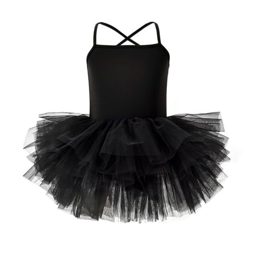 Sinzelimin 2-6T Baby Girls Dance Dresses Fashion Pachwork Mesh Layer Sleeveless Suspender Tutu Dress Practice Ballet Skirts