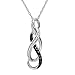 Amanda Rose Collection Black and White Diamond Infinity Pendant Necklace in Sterling Silver for Women |Real Diamonds in Real Sterling Silver- on an 18 inch Sterling Silver Chain