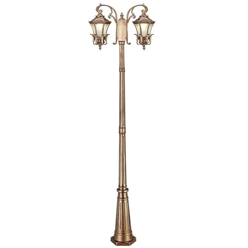 Farol de jardín IP55 impermeable con doble cabezal de cristal y aluminio