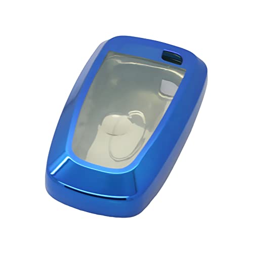 BROVACS Soft TPU Case Shell Cover Protector Holder Compatible with FORD Fusion Mustang F-150 F-250 LINCOLN Smart Remote Key Fob 2 3 4 5 Button SV9710 Blue