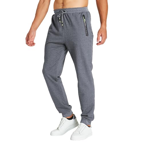 ZOXOZ Jogginghose Herren Baumwolle mit Reißverschluss Taschen Hosen...