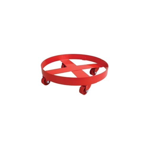 K Tool International 74923 18" Drum Dolly for Garages, Repair Shops and DIY, 55 Gallon, 1200 lbs. Capacity, 6" Height, (4) Welded Cast Iron Wheels, Red