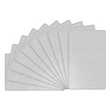 M METERXITY 10 Tarjetas De Presentación Metálicas En Blanco, 80x50x0.4mm Acero Inoxidable 201 Plateado Metalizado Para Grabado/Impresión DIY/Placas De Identificación [Plateado Metalizado]