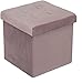 Podnóżek otomany składany schowek otomana krzesło stołek szary tapicerowany podnóżek len toaletka taboret pufa kanapa stołek zdejmowany pokrowiec (kolor: Różowy aksamit)