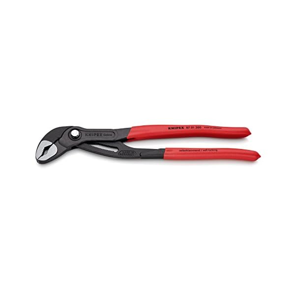 Knipex Cobra 87 01 300, Hightech-Wasserpumpenzange für Rohre bis 70 mm Ø, 300 mm & 87 01 250 Cobra, Hochleistungs… – Bild 3