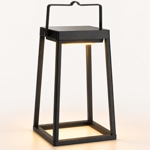 Auraglow Solar & USB Rechargeable Outdoor Lantern Cordless Table Lamp 750lm Light