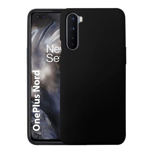 Image of LIRAMARK Liquid Silicone Soft Back Cover Case for OnePlus Nord (Black)