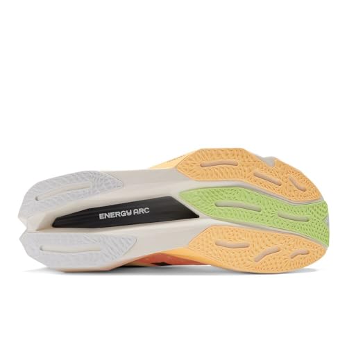 New Balance Men's FuelCell SuperComp Elite V4 Running Shoe, White/Bleached Lime Glo/Hot Mango, 7 W