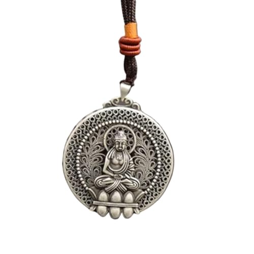 Porte-clés Bouddha en laiton et cuivre blanc, figurine antique sculptée