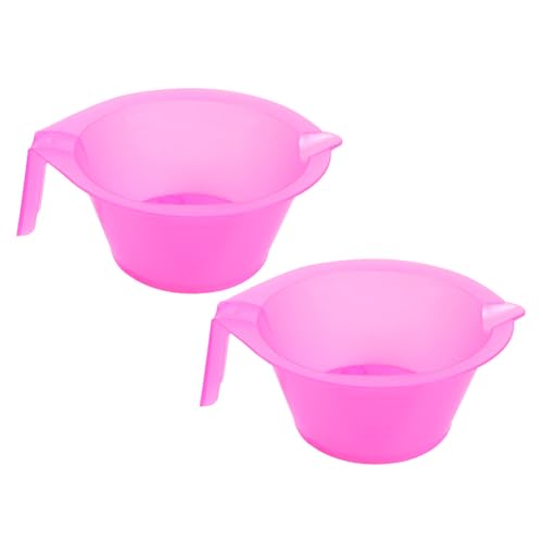 lasenersm 2 Pieces Hair Color Bowl Hair Dye Bowl Hair Color Mixing Bowl Plastic Color Mixing Tint Bowl Applicator Bowl Hair Dyeing Coloring Tools for Home Salon(Pink)