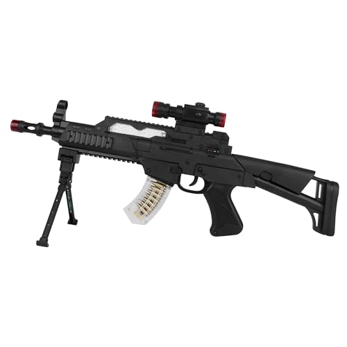 Image of Toyzone Toy Gun | Pretend & Play Gun | Flash Sound | Dynamic Movement | Movable Bullet | Removable Stand & Cassette | Gun for Kids | for 3+ Years (Combat Gun)