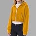 Teen Girls Fall Fashion 2025 Full Zipper Crop Jackets Solid Casual Comfy Gym Tops Outfits Sweatshirt Winter Clothes Yellow
