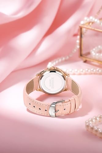 Image of Giordano Luxury Analog Watch for Women with Crystal-Studded Bezel & Leather Strap - Octagonal Case, Elegant Quartz Wristwatch