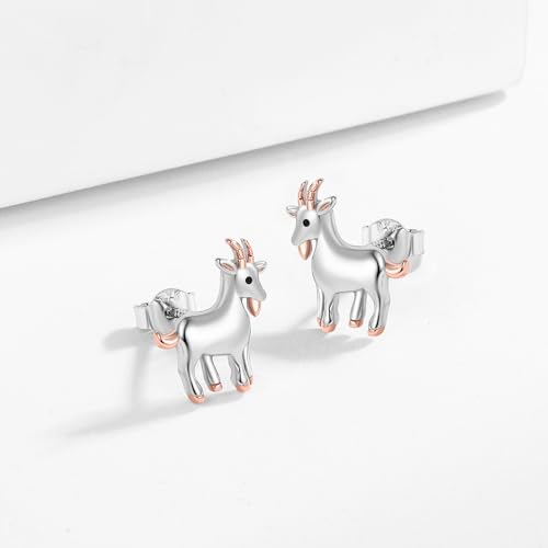 Goat Stud Earrings for Womens 925 Sterling Silver Hypoallergenic Farm Goat Earring Goat Jewelry Animal Jewelry Gifts for Women2