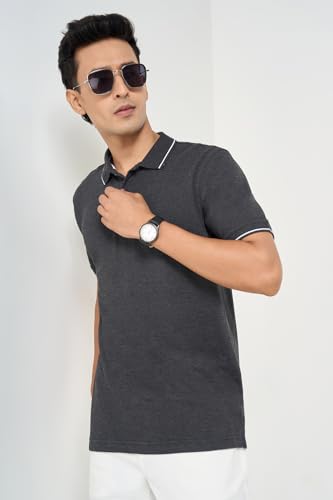 Image of Peregrine by Pantaloons Men's Solid Slim Fit Polo Shirt