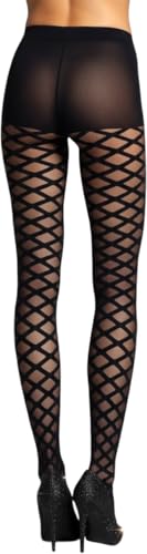 Image of ToBeInStyle Women's Argyle Checkered Diamond Rhombus Net Opaque Sheer Tights Pantyhose