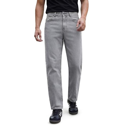 Image of Urbano Fashion Men's Relaxed Fit Washed Denim Jeans Non-Stretchable