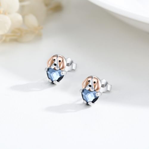 Image of 925 Sterling Silver Dog Earrings Cute Animal Puppy Stud Earrings Dog Jewelry Gifts for Women Girls Pet Lover Hypoallergenic Earrings for Sensitive Ears
