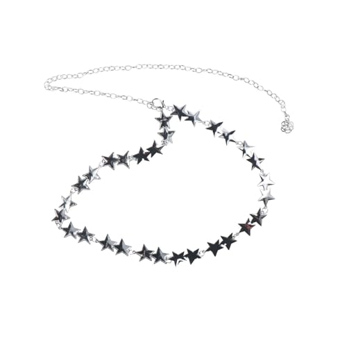 HomeSoGood Luxury Pentagrams Metal Star Chain Belt for Women Waist Chain Female Girl Dress Decorative(silver)