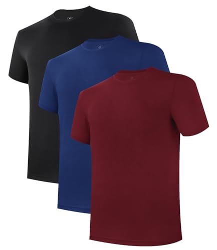 BAMBOO COOL Men's Undershirts for Men Pack,Moisture-Wicking Tees,Stretch Crew Neck Soft T-Shirts