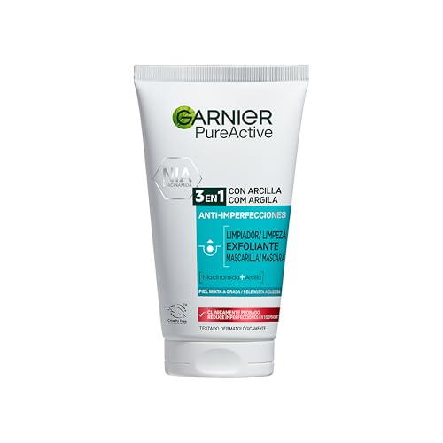Garnier Skin Active Pure Active 3-in-1-Reiniger, Peeling und Maske, 150 ml