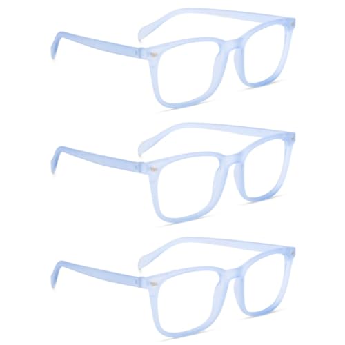 Image of Blue Light Blocking Computer Glasses for Men & Women, Square TR90 Lightweight Eyeglasses Frame, Anti Eye Strain UV Protection, Clear Lens for Gaming Office Reading