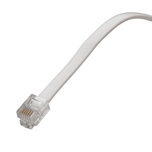 AmerTac - Zenith TL1012W TL1012W 12 FT 6 Wire Line Cord, White Landline Telephone Accessory