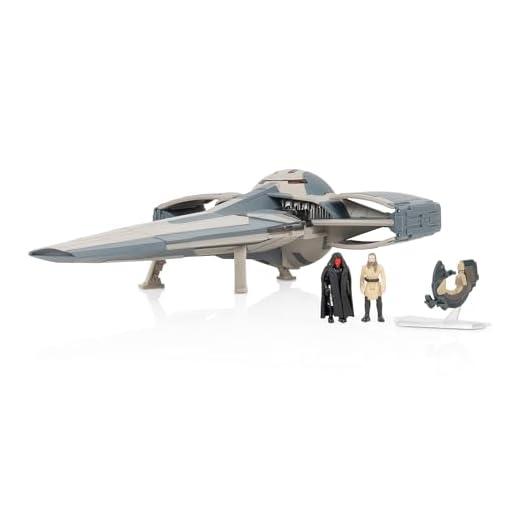 Star Wars Micro Galaxy Squadron Sith Infiltrator - 10-Inch Vehicle with 2.5-Inch Speeder with Stand plus Two 1-Inch Micro Figure Accessories