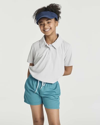 Image of 3 Pack Girls' Mesh Polo Shirts Short Sleeve Collared School Uniform Tops | Sizes 4-18, Quick Dry Performance Knit, Easy Care Everyday, Back To Class Ready, Plain Smart Collar, Golf