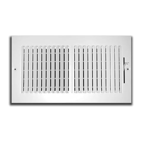Hartford Ventilation Two Way Wall Vent Cover for 12"x 6" Duct Opening - Adjustable Flow and Direction Control for Sidewall or Ceiling Vent - Efficient Air Vent - Screws Included Cover