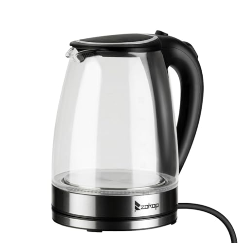 Tetera eléctrica 1.8L vidrio y acero 110V negro miniatura 6