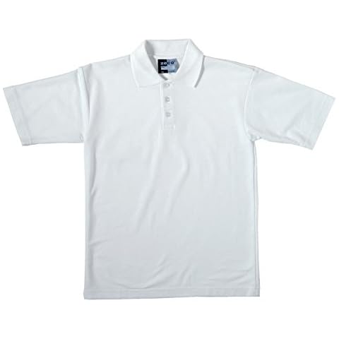 Zeco sold by Essential Wear 2 School Boys Quality Short Sleeve Polo Shirt Age 2 3 4 5 6 7 8 9 10 11 (Age 9/10 Years, White) Cover
