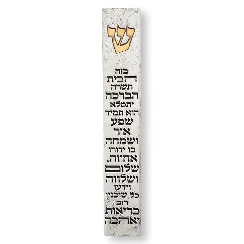 TALISMAN4U Capa moderna de mármore MEZUZAH com rolagem para porta Hebraica Bênção de casa autoadesiv