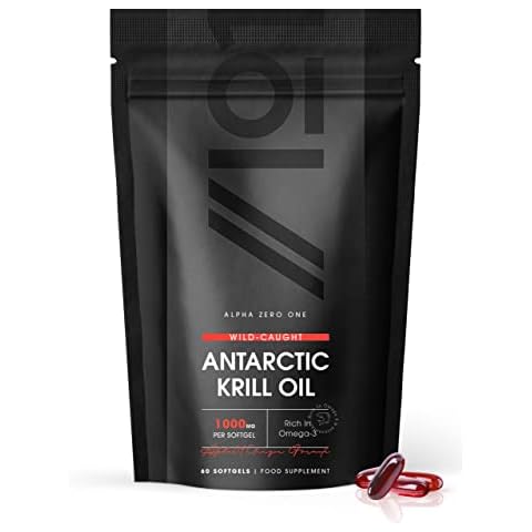 Antarctic Krill Oil 1000mg | Wild-Caught, High Omega 3s EPA, DHA, Astaxanthin & Phospholipids | 2 Months Supply | Sustainably Sourced - Halal, 60 Softgels Cover