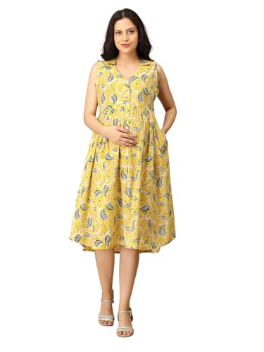 Image of The Mom Store Maternity Dress | Pre and Post Pregnancy Dress | Sleeveless
