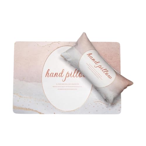 Fhtdhm Cojín Reposabrazos Y Alfombrilla para Manicura, Herramientas de Decoración de Uñas, Almohadilla Suave Desmontable para Mesa de Manicura de Salón de Uñ, MarrÓn