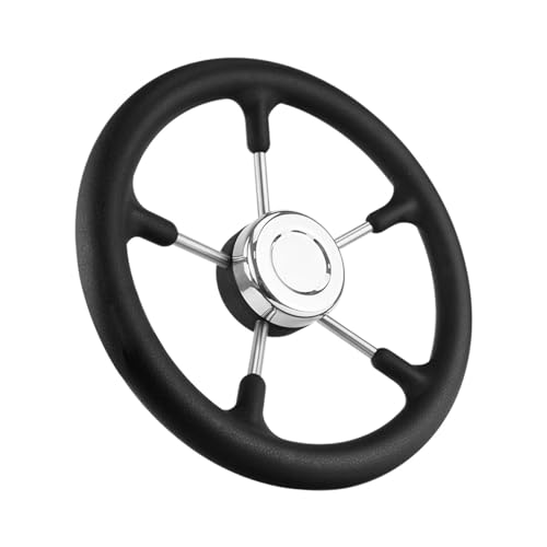 ZGYDNM Ship steering wheel 304 Stainless Steel Marine 12.6 Inch Boat Steering Wheel Yacht Comfortable