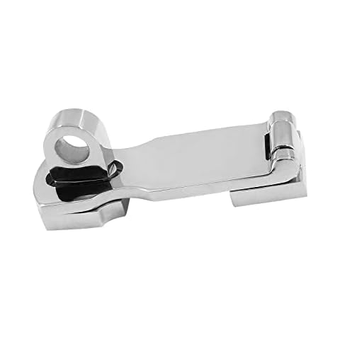Kemcatui Marine Hasp Lock 316 Stainless Steel Door Hasp, 3 Inch Swivel Hasp Padlock Latch, Locking Clasp with Turning Padlock Cover