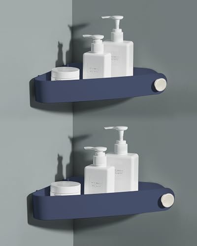 Sotfamily Duschablage ohne Bohren Ecke, 2 Stück Duschregal Badregal ohne Bohren mit Klebepad, Rostfreier Kunststoff Shampoo Halterung für Dusche für...