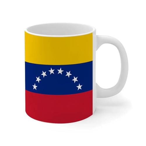 Wodevor Mug Venezuela blanc avec drapeaux du signal international en céramique, tasse à café amusante pour restaurant, tasse blanche brillante, cadeau de Saint-Valentin pour belle-fille, 325 ml