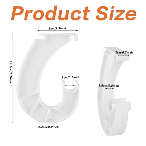 4Pcs 3/4 Hanging Rod Support White Closet Shelf Rod Holder J-Shaped Closet Brackets for Hanging Clothes Cabinets Storage and Curtain Fixation by YLOLUL - Image 2