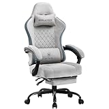 GTRACING ゲーミングチェア ファブリック デスクチェア オットマン 椅子 イス テレワーク 【ポケットコイル採用】 腰痛対策 pcチェア 蒸れない ソファーの座り心地 【安心の非再生ウレタン採用】『ダイア調に蝶の刺繍のデザイン』LR002新シリーズ