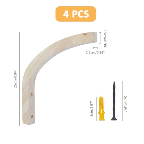 SUPERFINDINGS 4Pcs Wood Plant Hanger Wall Plant Hangers Indoor Wall Mounted Hanging Hooks Outdoor Hanging Brackets for Planters Lanterns 10 Inch - Image 2