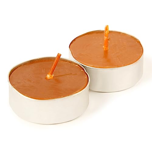 Image of Kriti Life Sandalwood Scented Tealight Candles - 100% Paraffin Wax, Smokeless, Long Burn Time (4.5 Hours), Dripless Brown Candles for Home Decor, Diwali, Weddings & Meditation - Set of 50