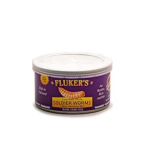Fluker’s Gourmet Canned Food for Reptiles, Fish, Birds and Small Animals, Soldier worms, 1.2 oz