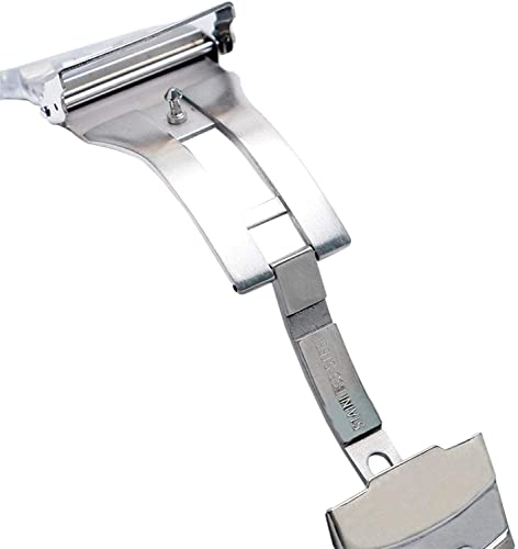 Fermoir pliant bracelet acier inoxydable 22mm chaîne solide montre - 2