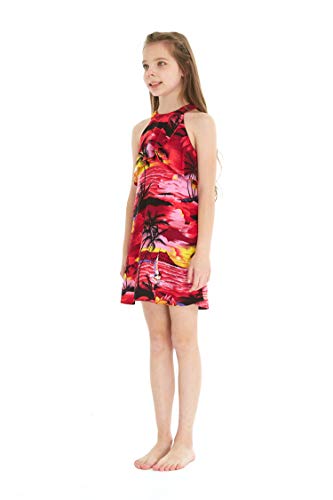 Image of Hawaii Hangover Family Matching Hawaiian Clothes, Sunset Red | Family matching Hawaiian outfits, Sunset Red, lightweight rayon, machine washable, tropical floral print, luaus, cruises
