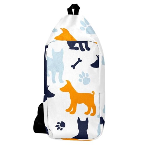 Sac à dos à bandoulière motif pattes de chien pour balades et quotidien
